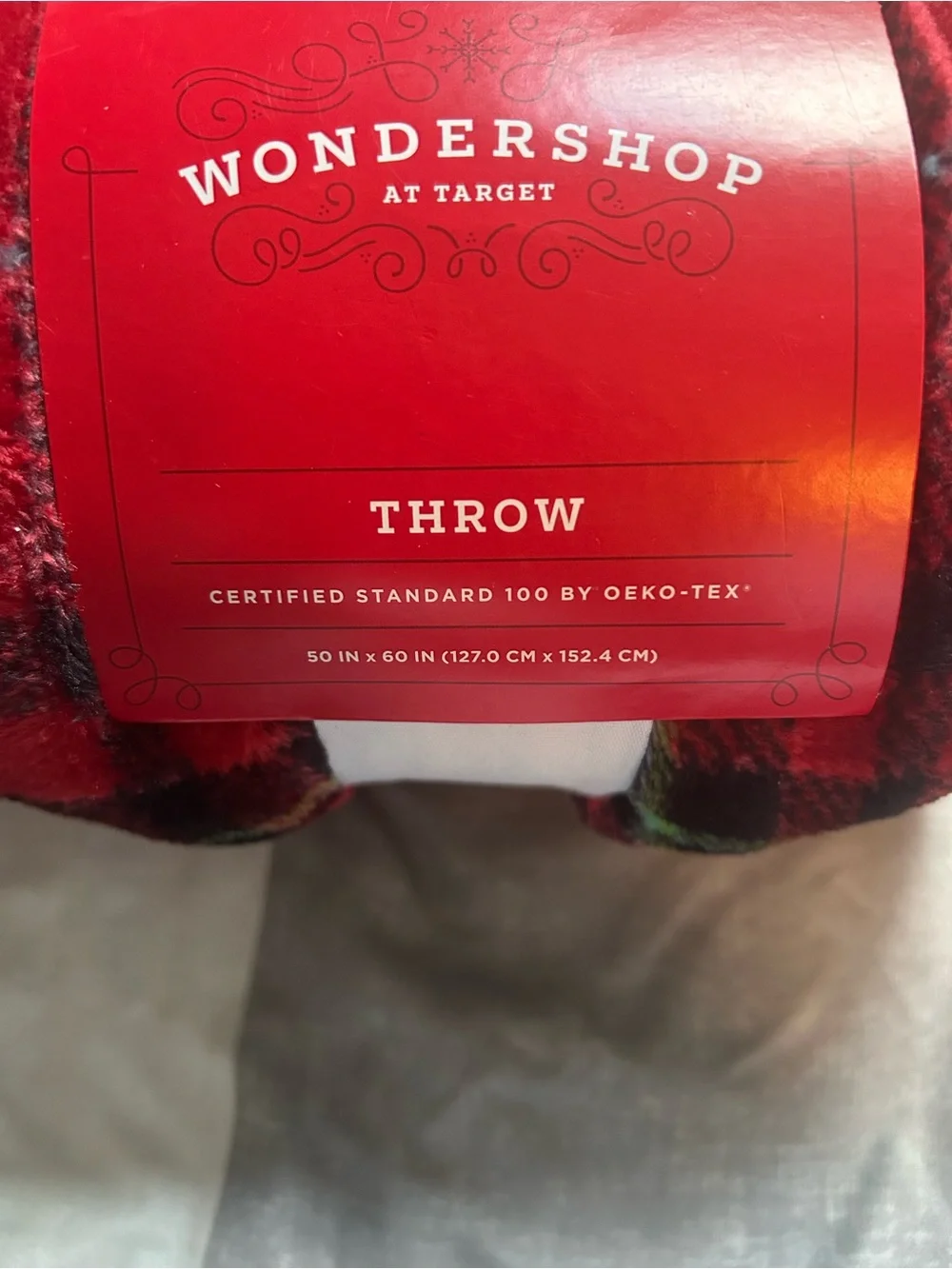 Target Wondershop Red Plaid Throw Blanket